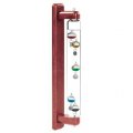 Galilei thermometer in mahogany-coloured wall bracket